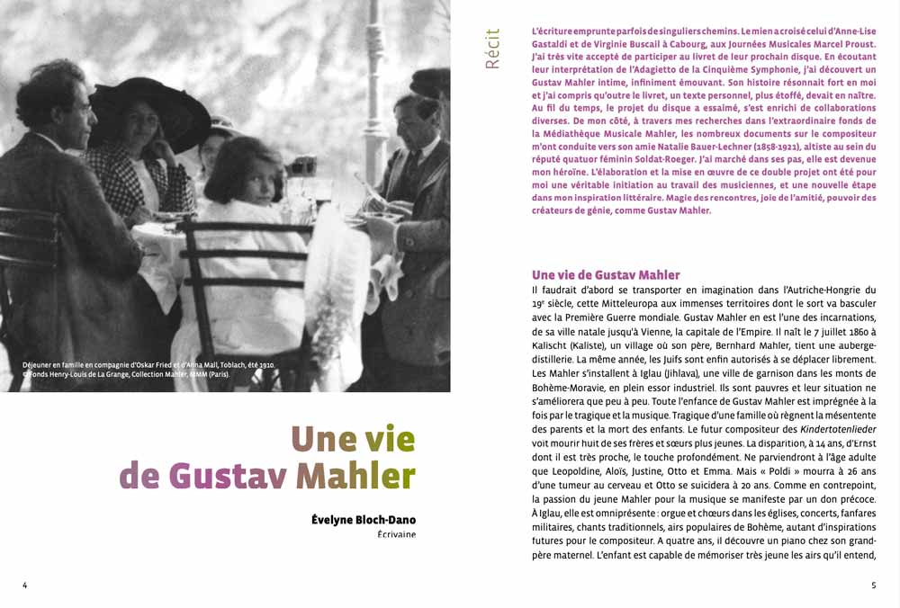 Mahler intime. Editions Elstir, avec le Trio George Sand, Jennifer Tani et Violaine Despeyroux